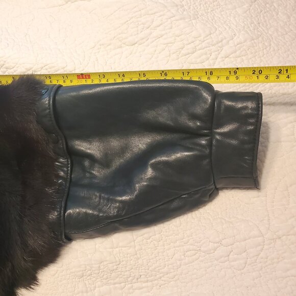 Vintage Retro Mink Fur & Leather Jacket / Waistcoat – Removable Sleeves - Picture 9 of 16